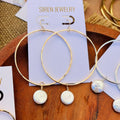 COIN PEARL HOOP EARRINGS