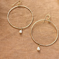 TINY PEARL HOOP EARRINGS