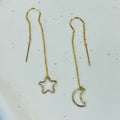 STAR & LUNA MOON THREADER EARRINGS