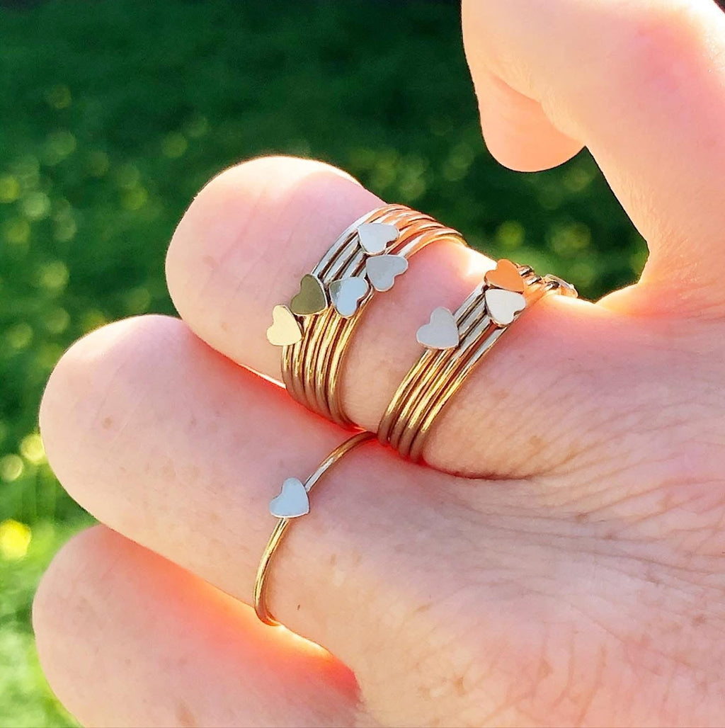 LOVE HEART STACKING RING