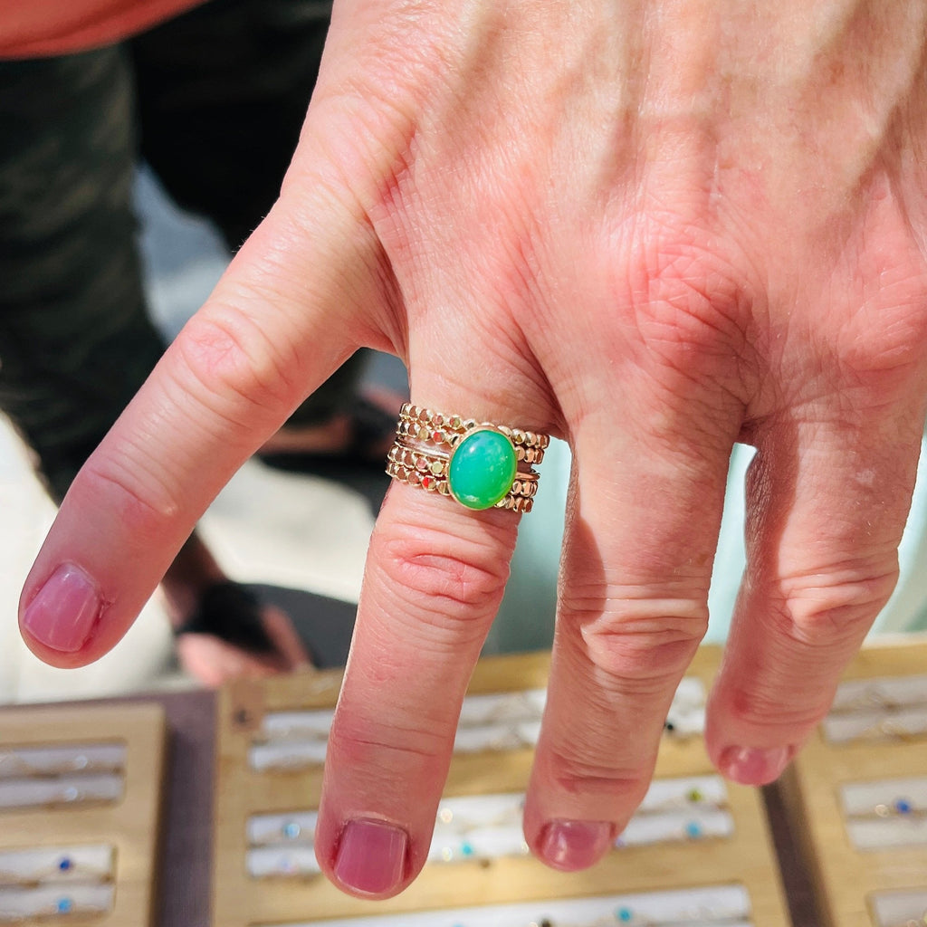 CHRYSOPRASE OVAL RING