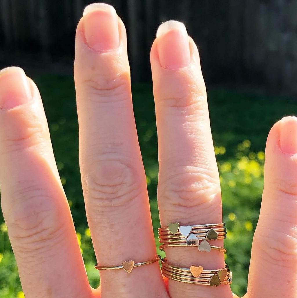 LOVE HEART STACKING RING