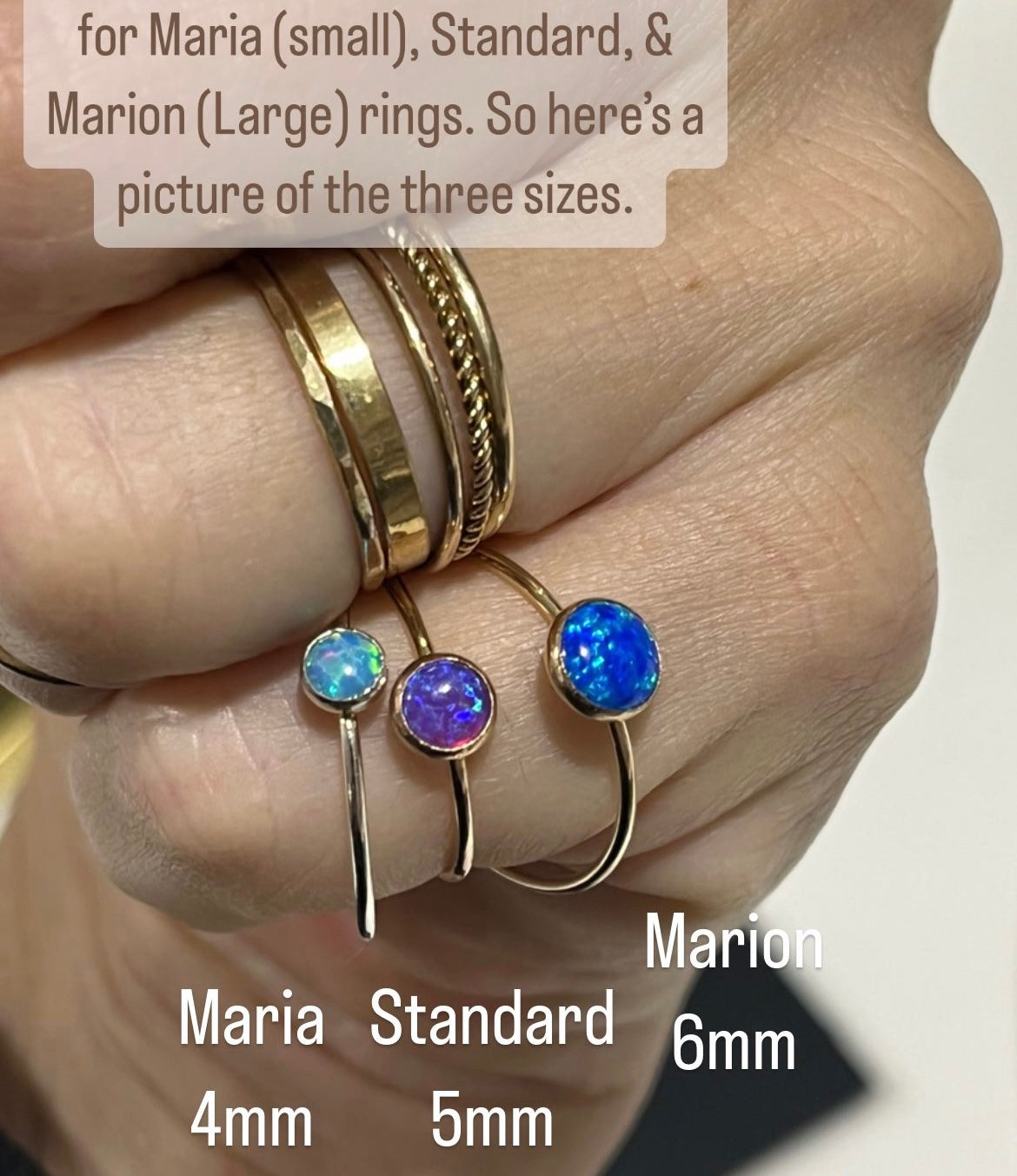 MARION LARGE 6MM OPAL RING