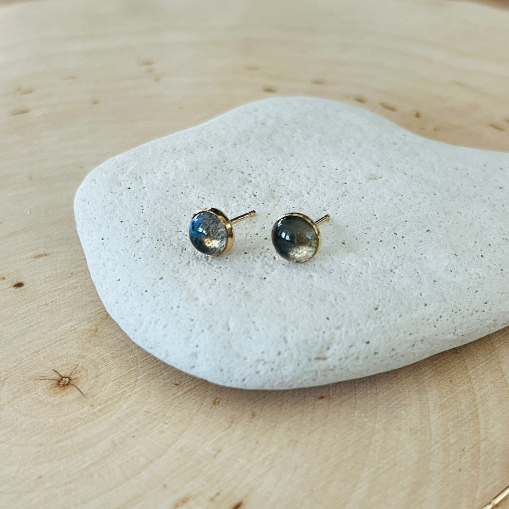 LABRADORITE STUD EARRINGS