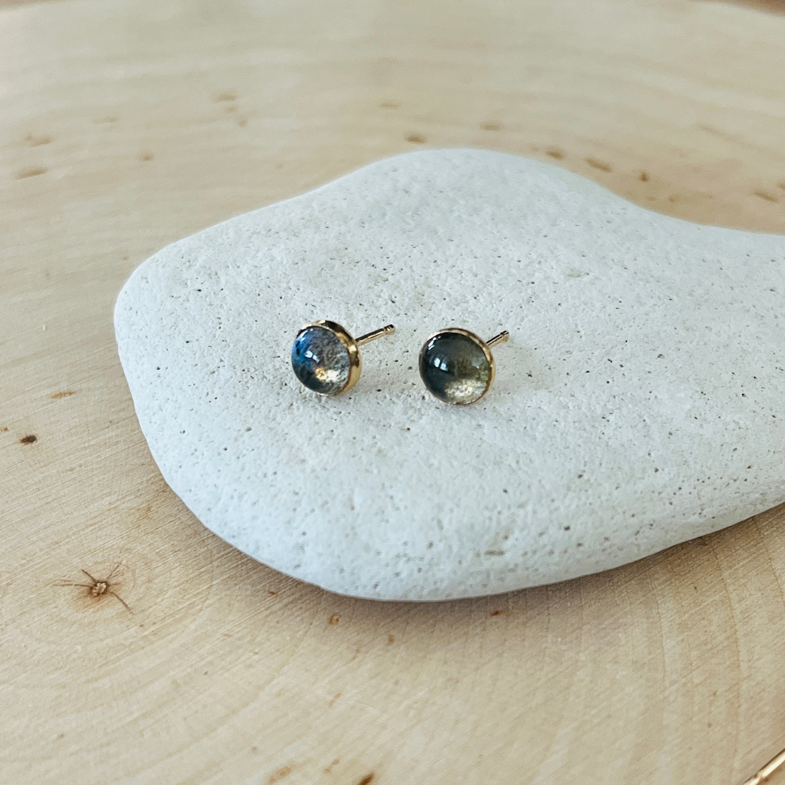 LABRADORITE STUD EARRINGS